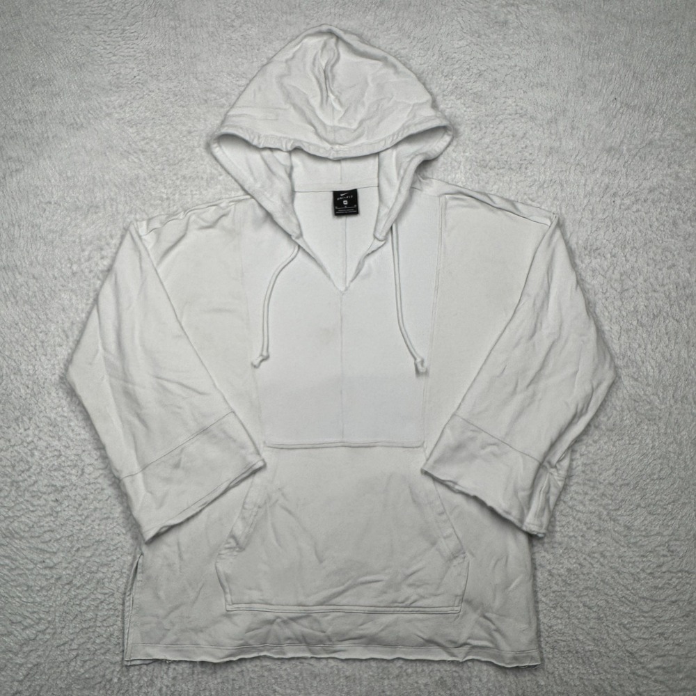 Nike Luxe Hoodie Yoga White Wide Sleeve CJ3673-121 Loose Fit Women's Size M